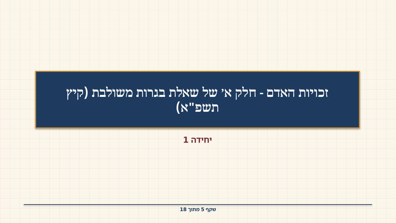 שקף 5: זכויות האדם - חלק א׳ של שאלת בגרות משולבת (קיץ תשפ"א)
