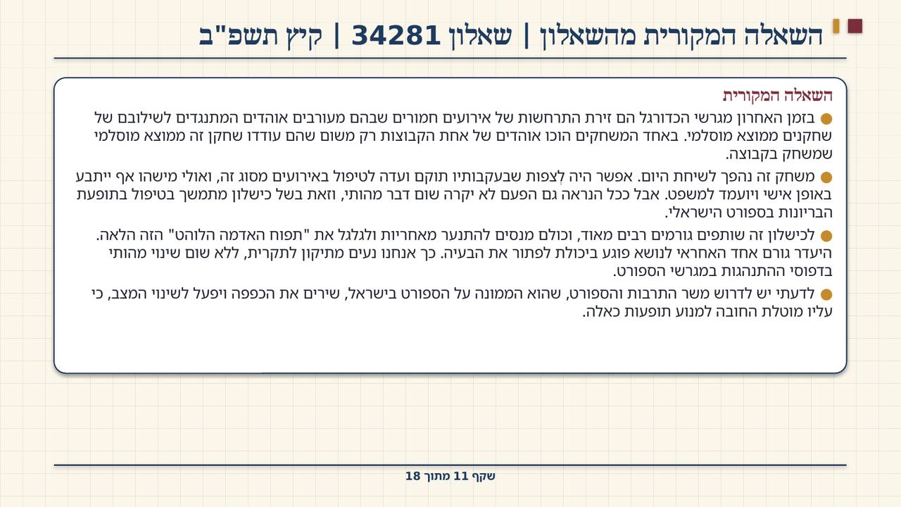 שקף 11: השאלה המקורית מהשאלון | שאלון 34281 | קיץ תשפ"ב