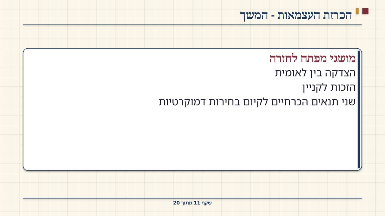 שקף 11: הכרזת העצמאות - המשך