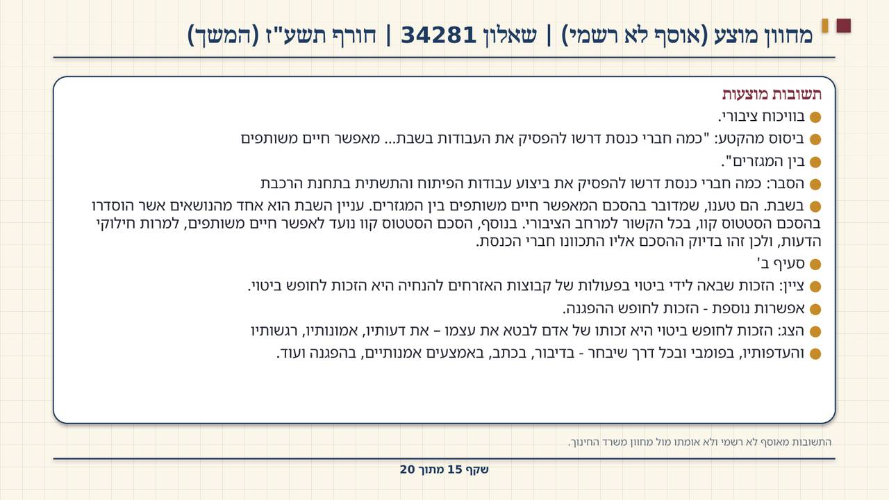 שקף 15: מחוון מוצע (אוסף לא רשמי) | שאלון 34281 | חורף תשע"ז (המשך)