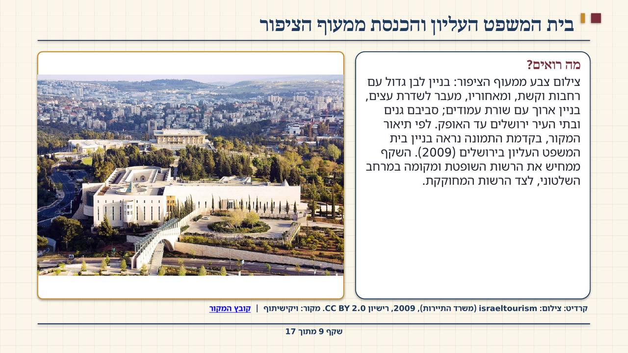 שקף 9: בית המשפט העליון והכנסת ממעוף הציפור