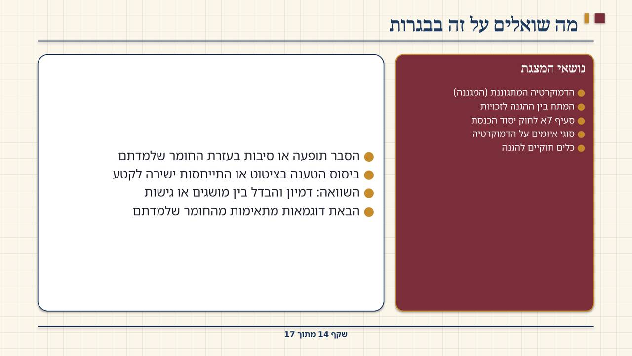 שקף 14: מה שואלים על זה בבגרות