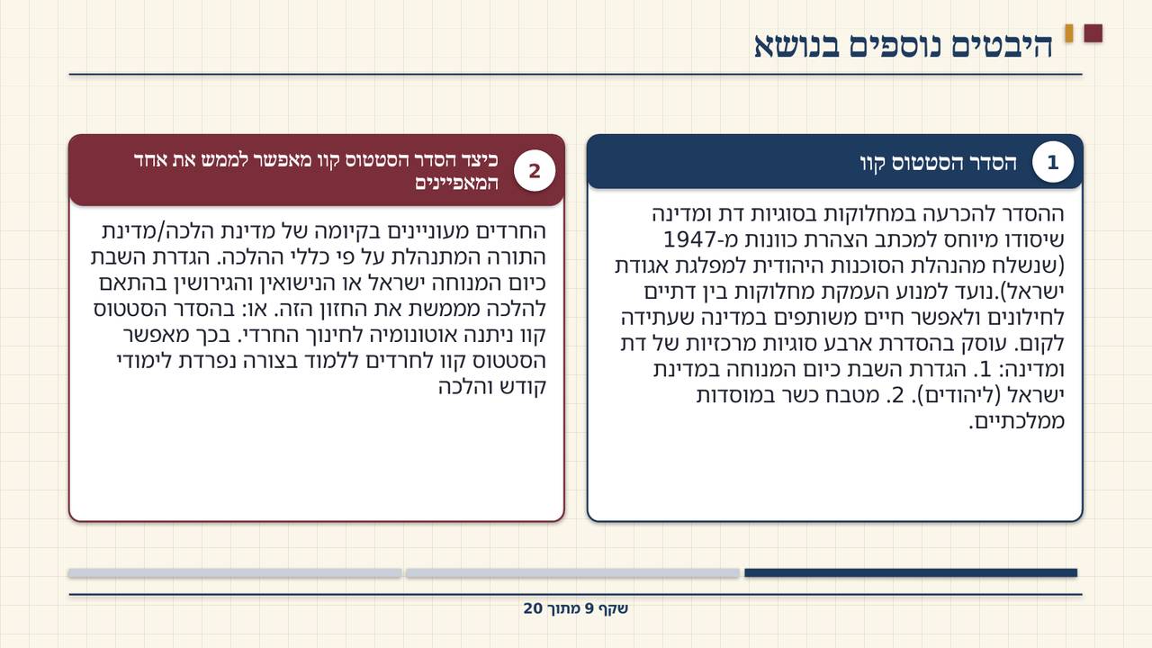 שקף 9: היבטים נוספים בנושא