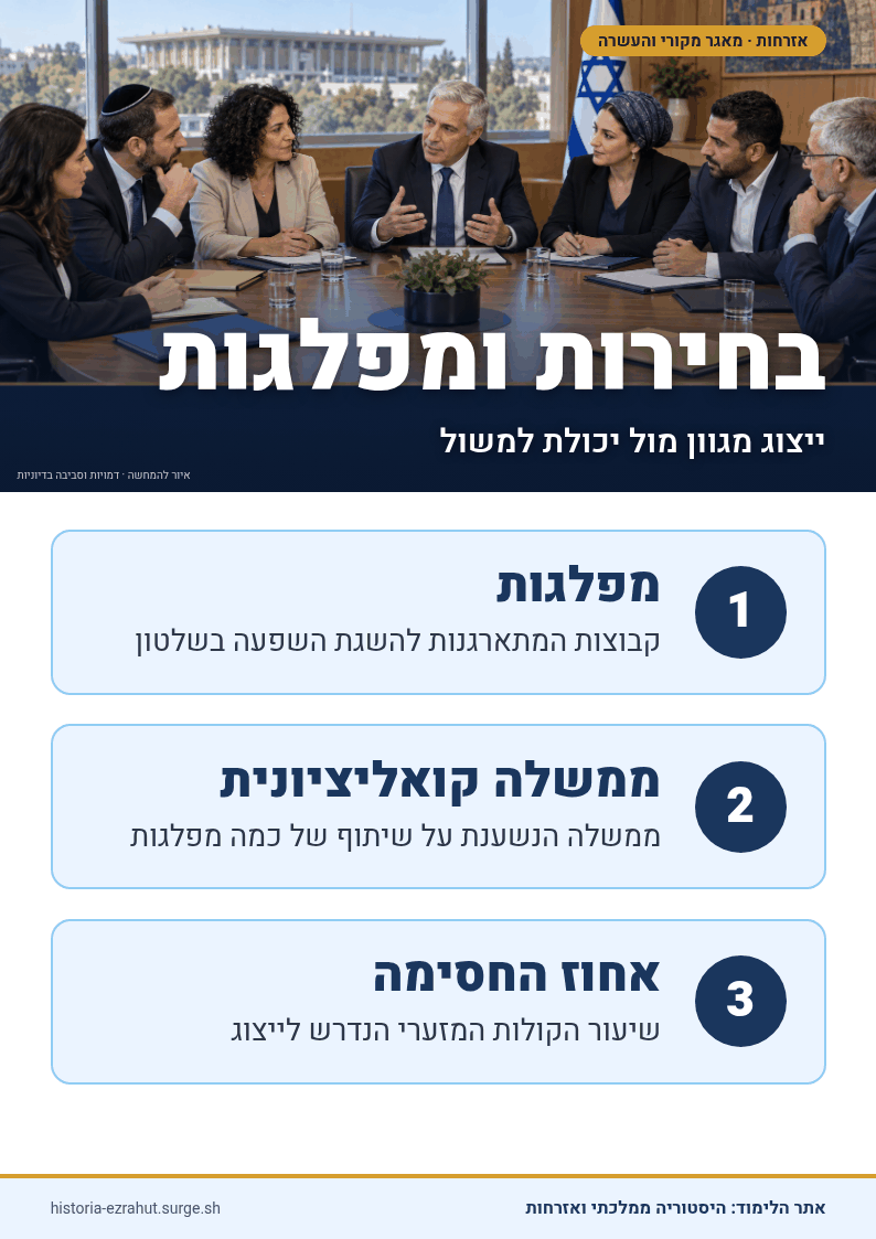 שלט לימוד: אשכול שיטת בחירות ומפלגות