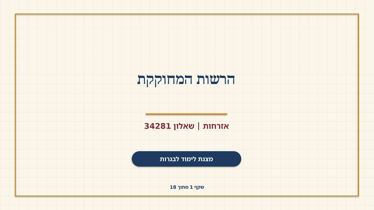 שקף 1: הרשות המחוקקת