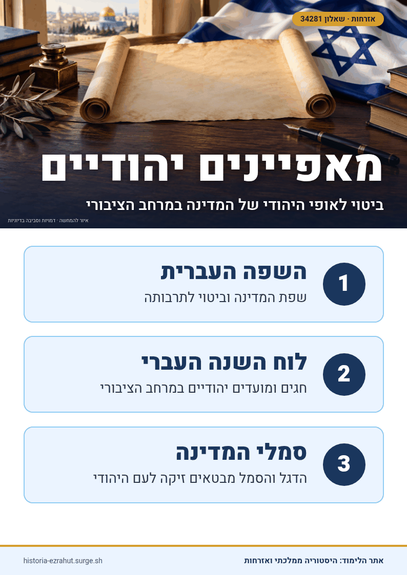 שלט לימוד: המאפיינים היהודיים של המדינה