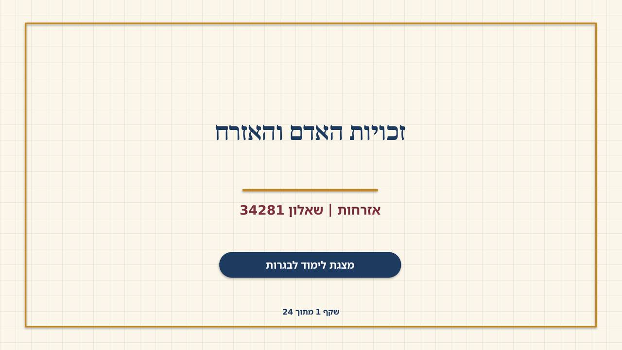 שקף 1: זכויות האדם והאזרח