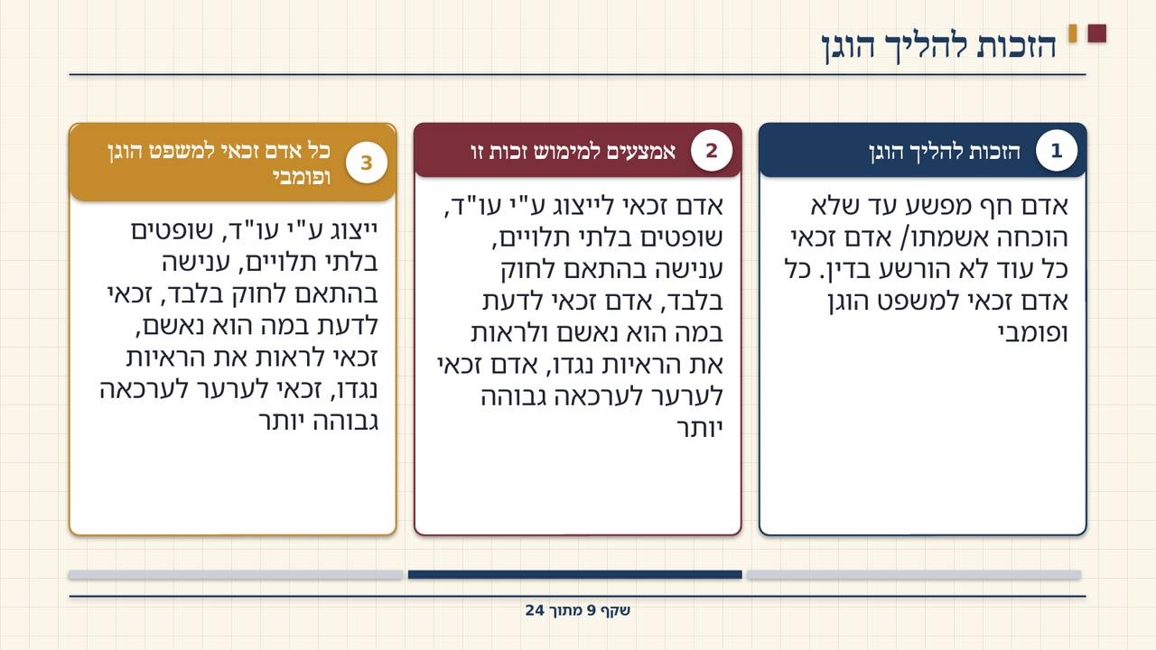שקף 9: הזכות להליך הוגן