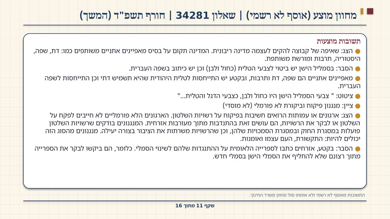 שקף 11: מחוון מוצע (אוסף לא רשמי) | שאלון 34281 | חורף תשפ"ד (המשך)