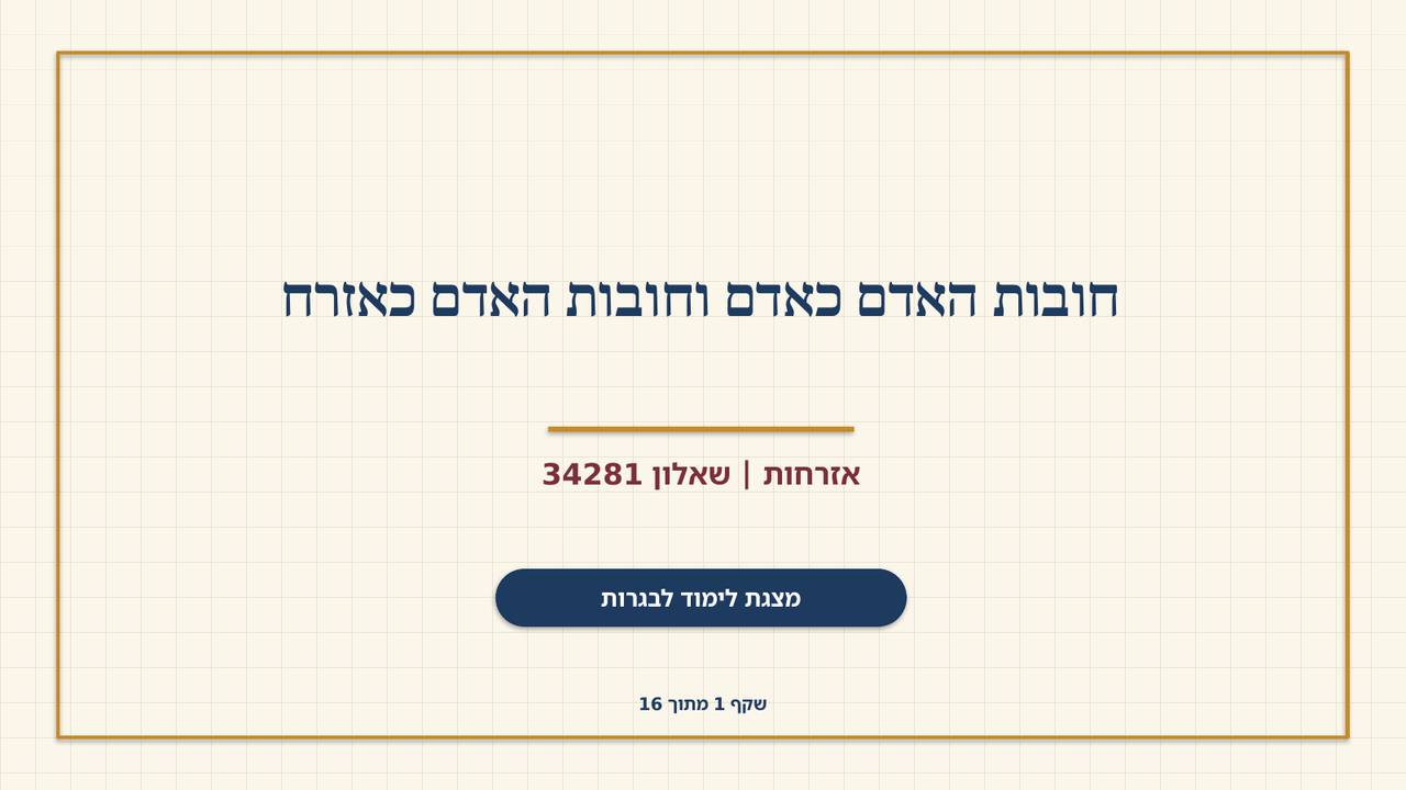 שקף 1: חובות האדם כאדם וחובות האדם כאזרח