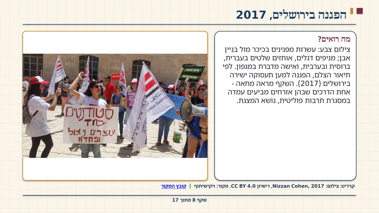 שקף 8: הפגנה בירושלים, 2017