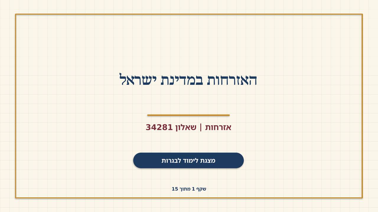 שקף 1: האזרחות במדינת ישראל
