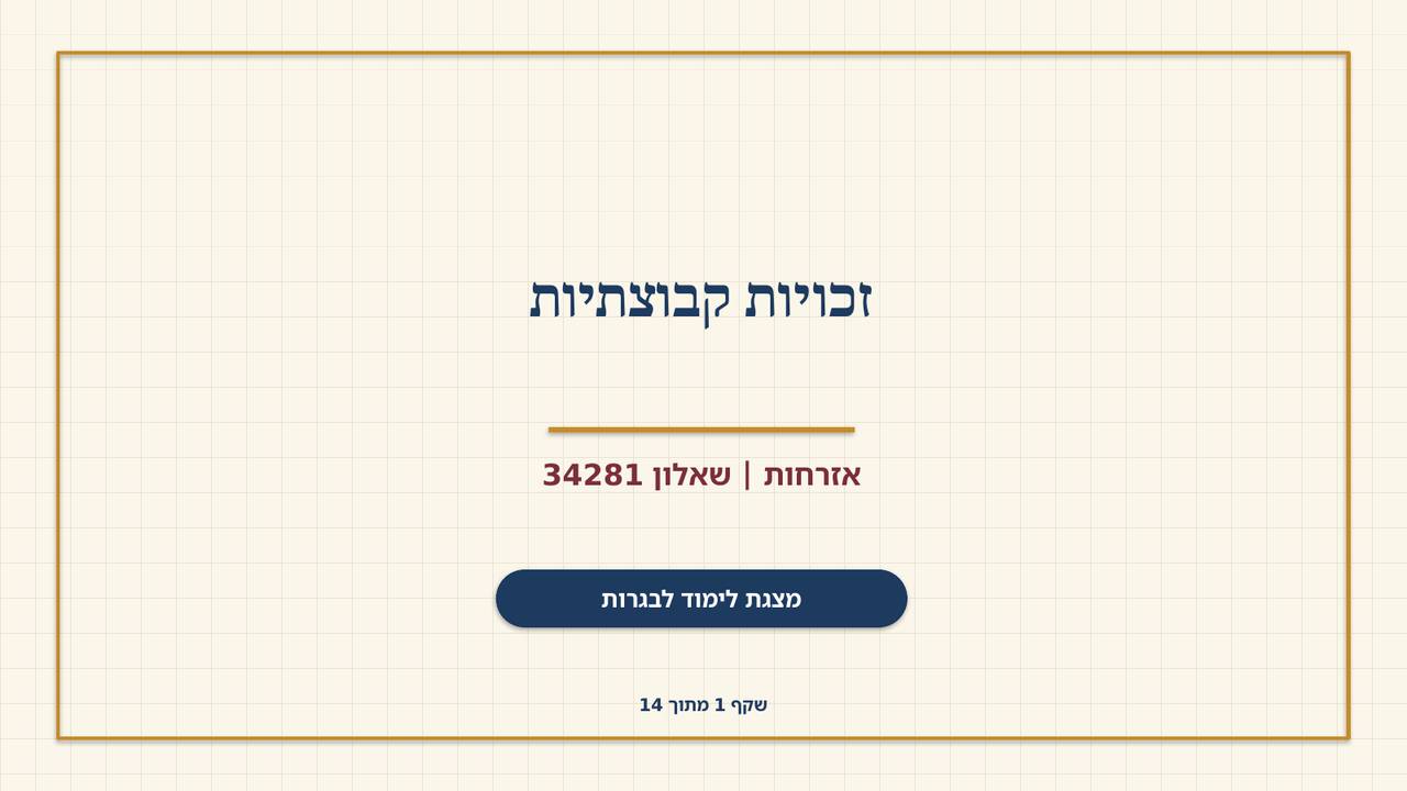 שקף 1: זכויות קבוצתיות