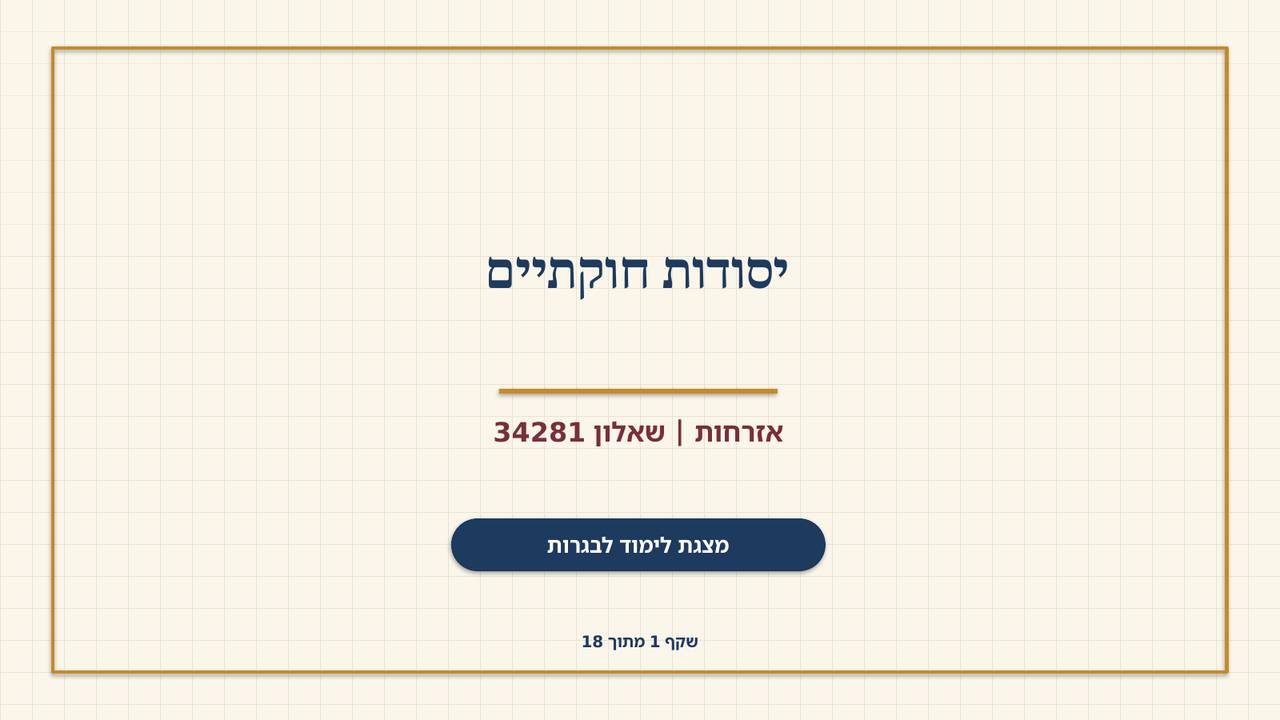 שקף 1: יסודות חוקתיים