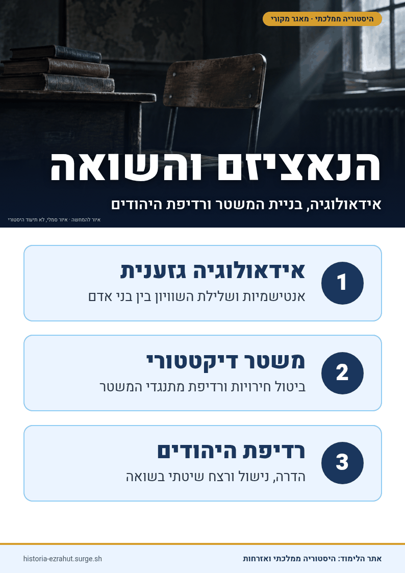 שלט לימוד: מלחמת העולם השנייה והשואה - רקע, נאציזם ואידאולוגיה