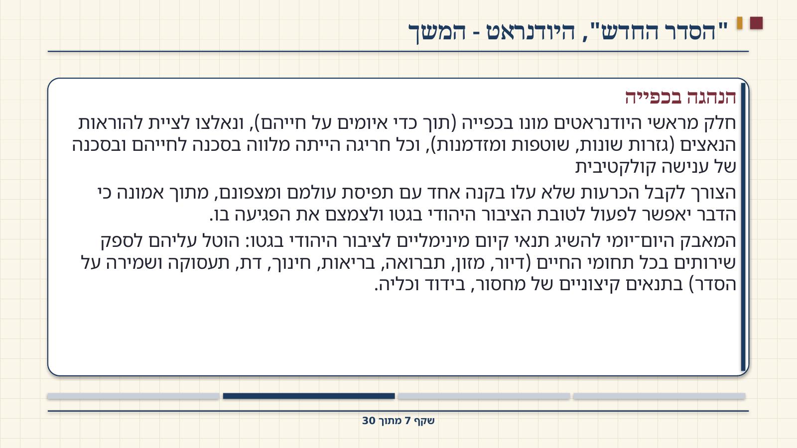 שקף 7: "הסדר החדש", היודנראט - המשך