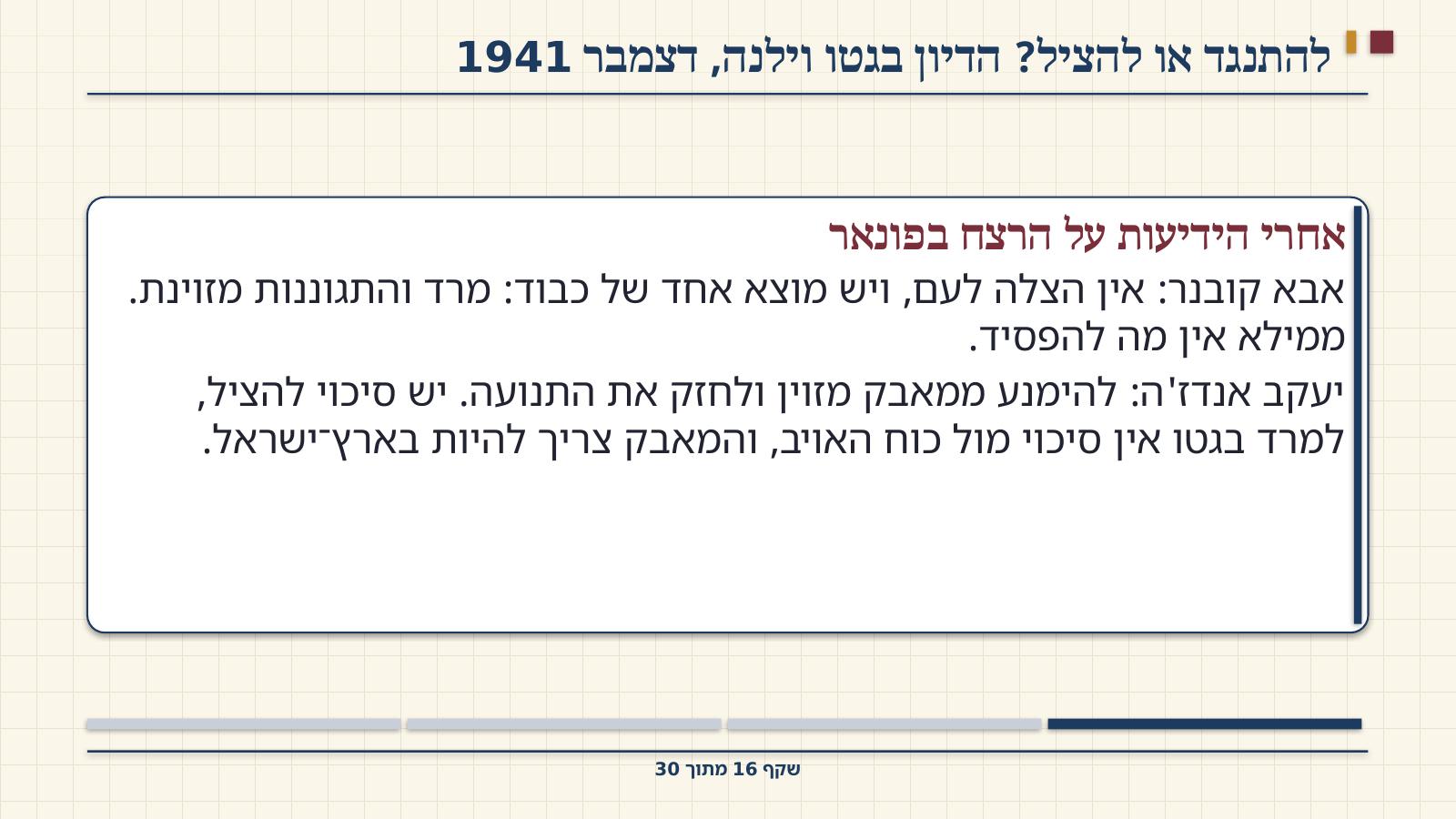 שקף 16: להתנגד או להציל? הדיון בגטו וילנה, דצמבר 1941