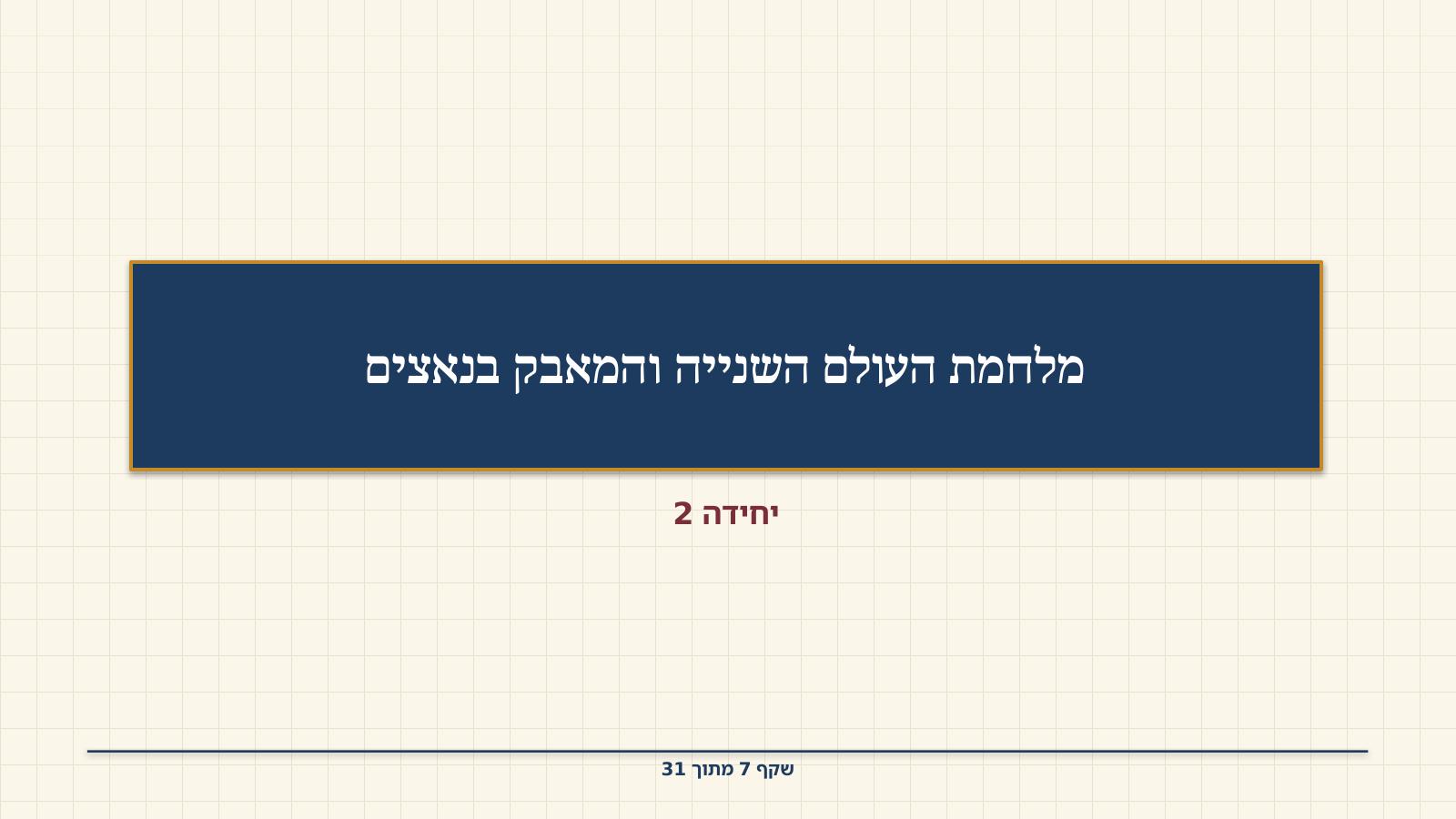 שקף 7: מלחמת העולם השנייה והמאבק בנאצים