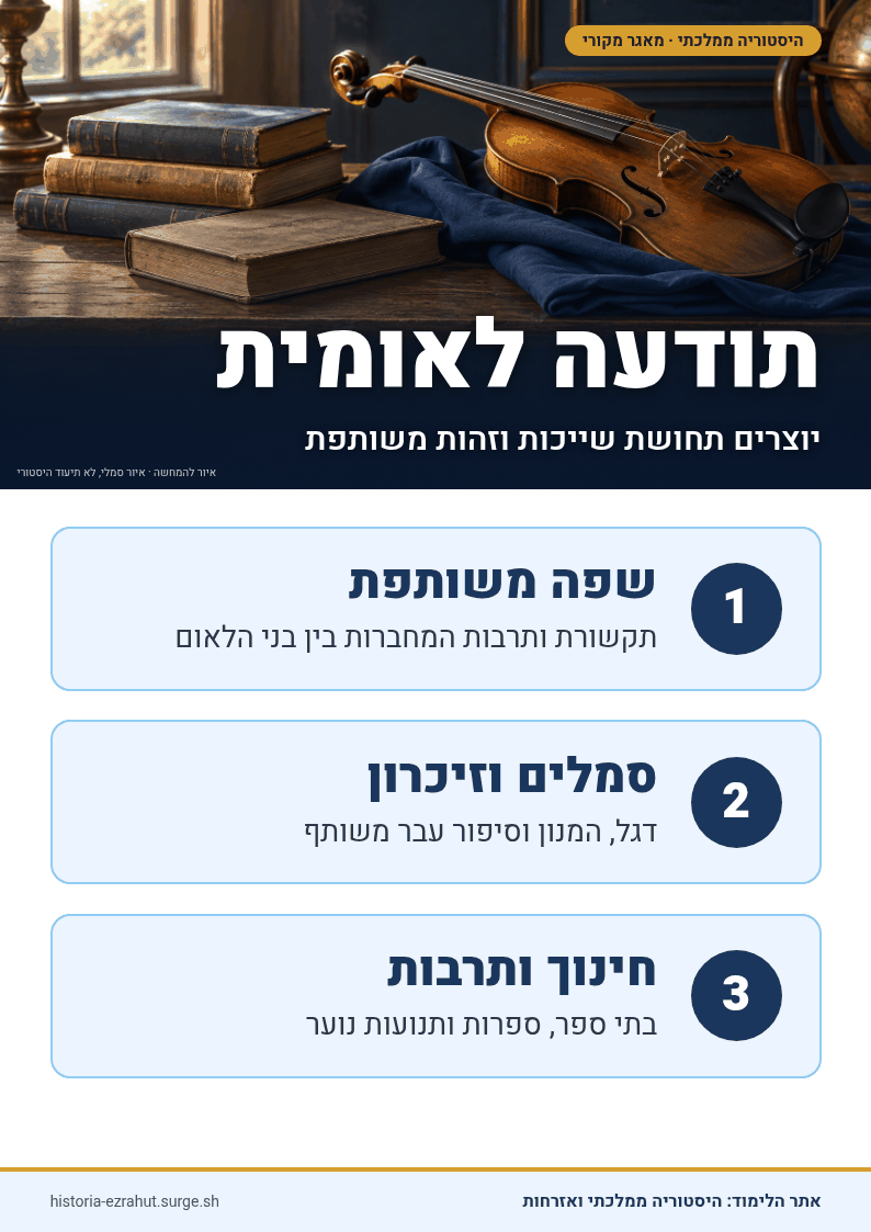 שלט לימוד: התנועות הלאומיות – חיזוק התודעה הלאומית