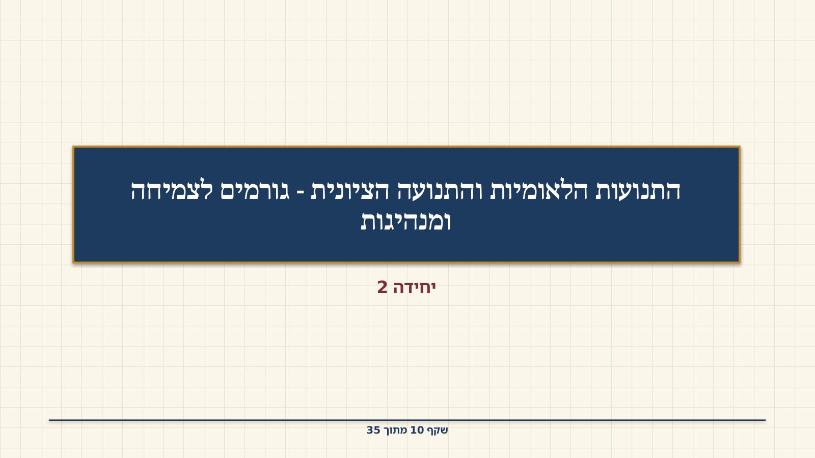 שקף 10: התנועות הלאומיות והתנועה הציונית - גורמים לצמיחה ומנהיגות