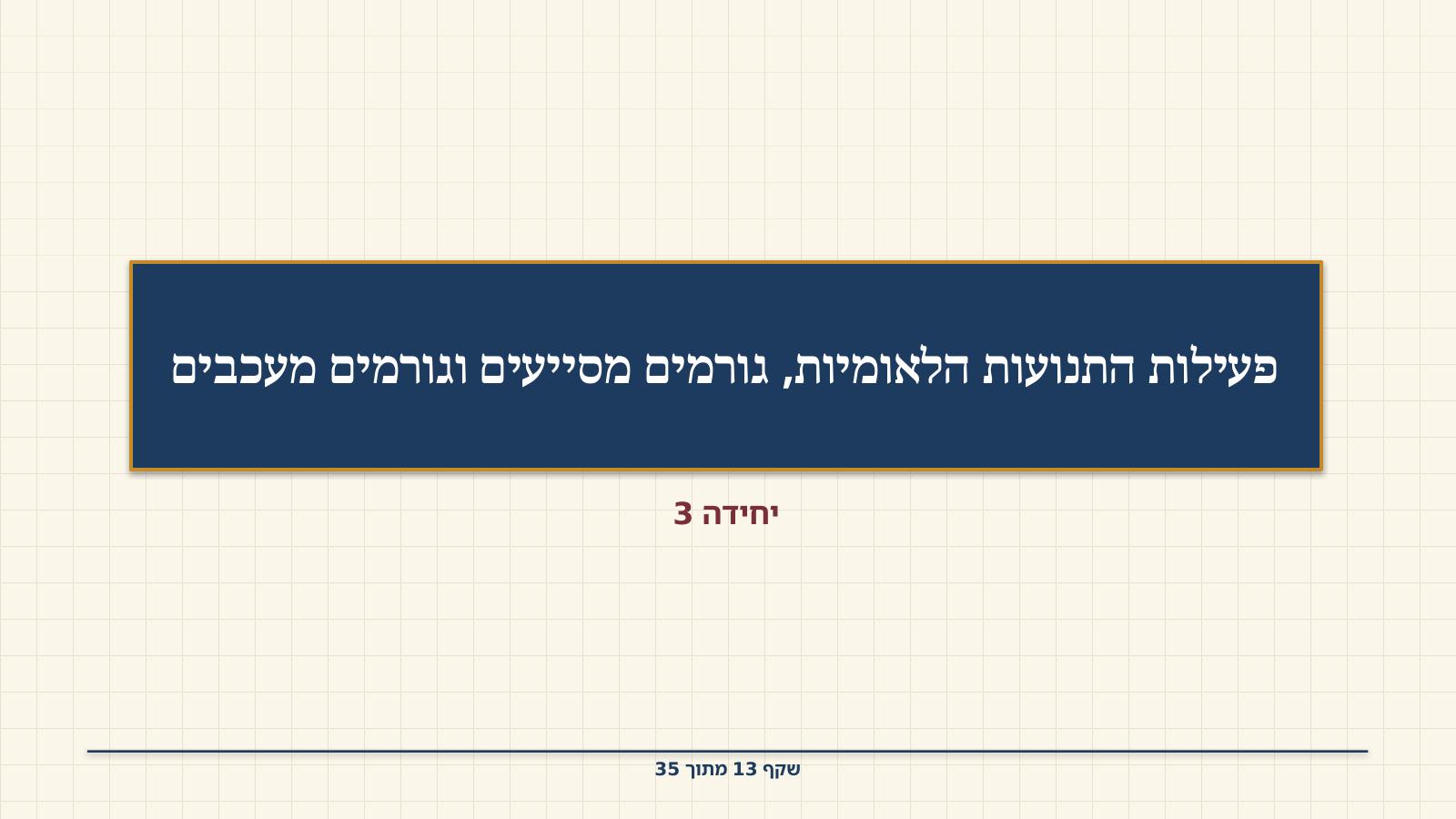שקף 13: פעילות התנועות הלאומיות, גורמים מסייעים וגורמים מעכבים