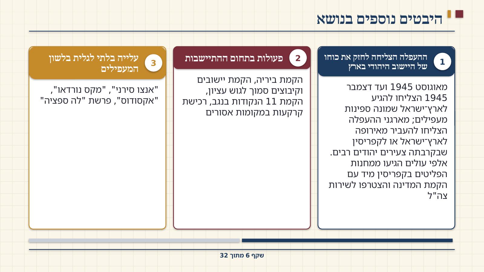 שקף 6: היבטים נוספים בנושא