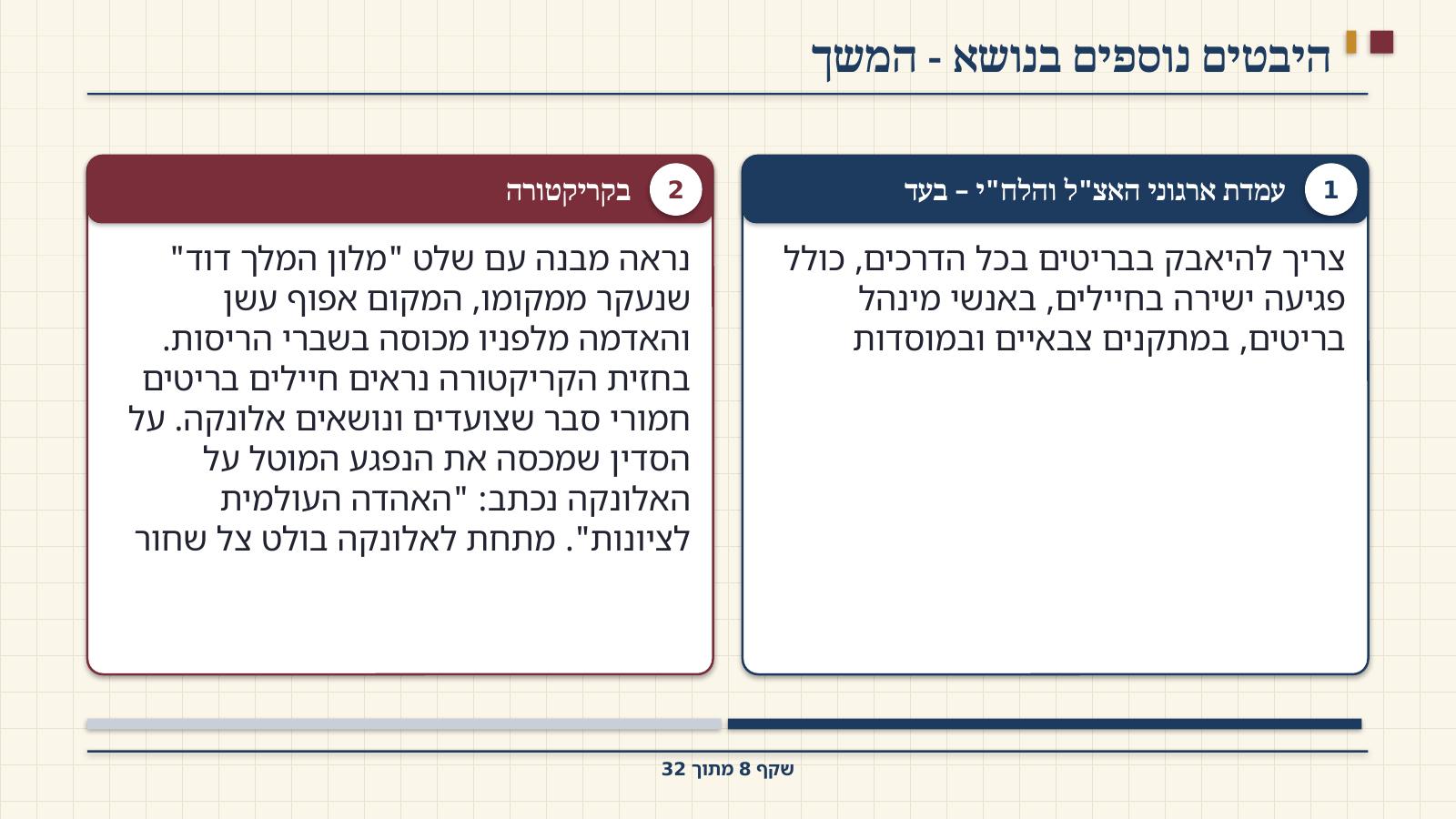 שקף 8: היבטים נוספים בנושא - המשך