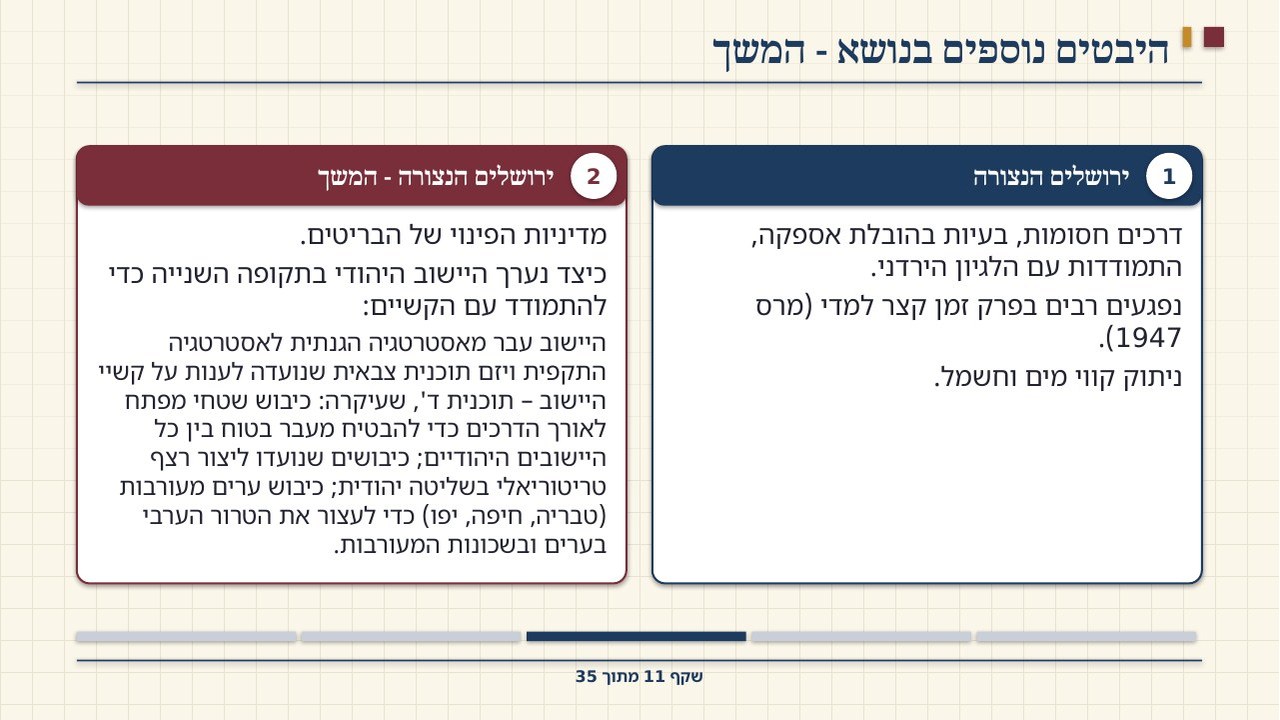 שקף 11: היבטים נוספים בנושא - המשך
