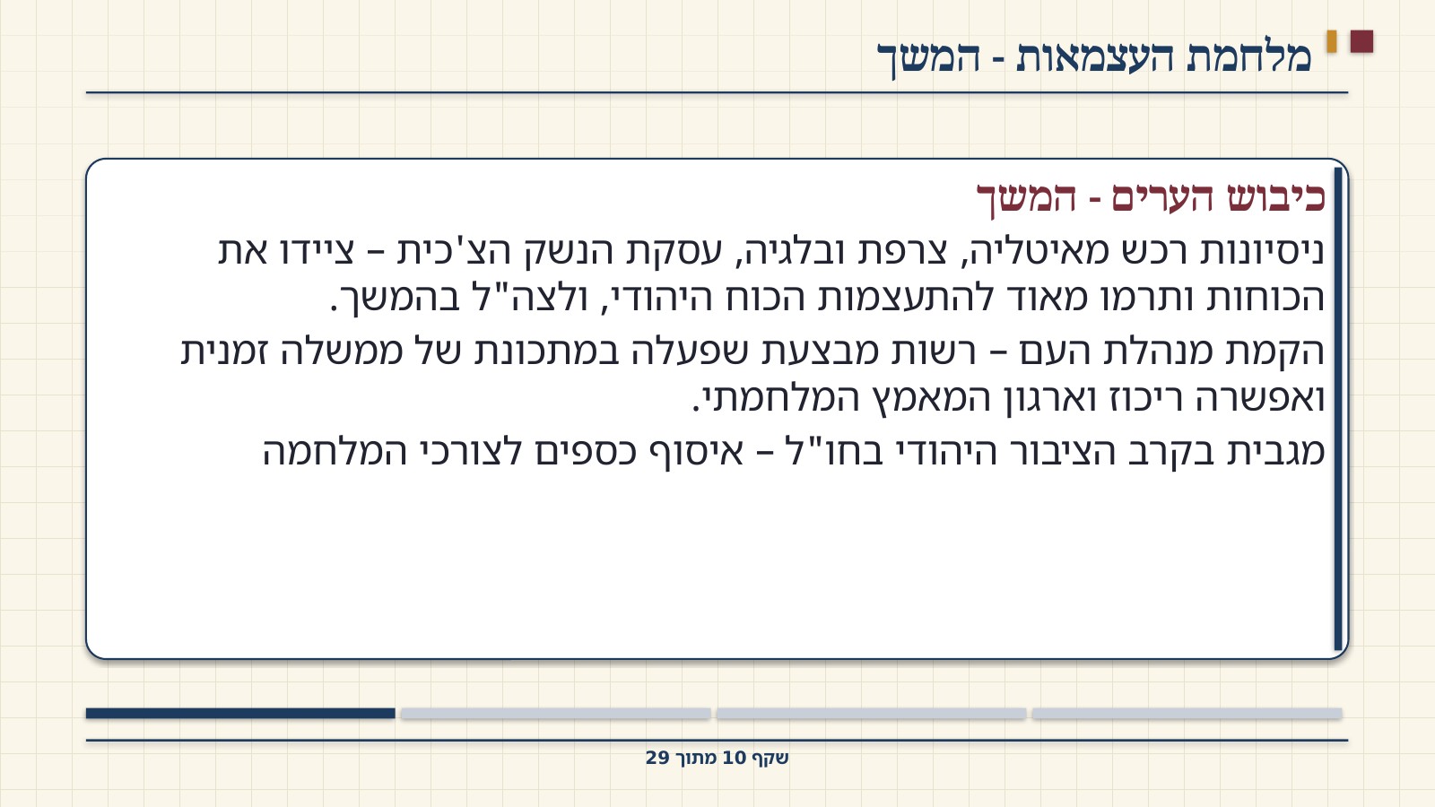 שקף 10: מלחמת העצמאות - המשך