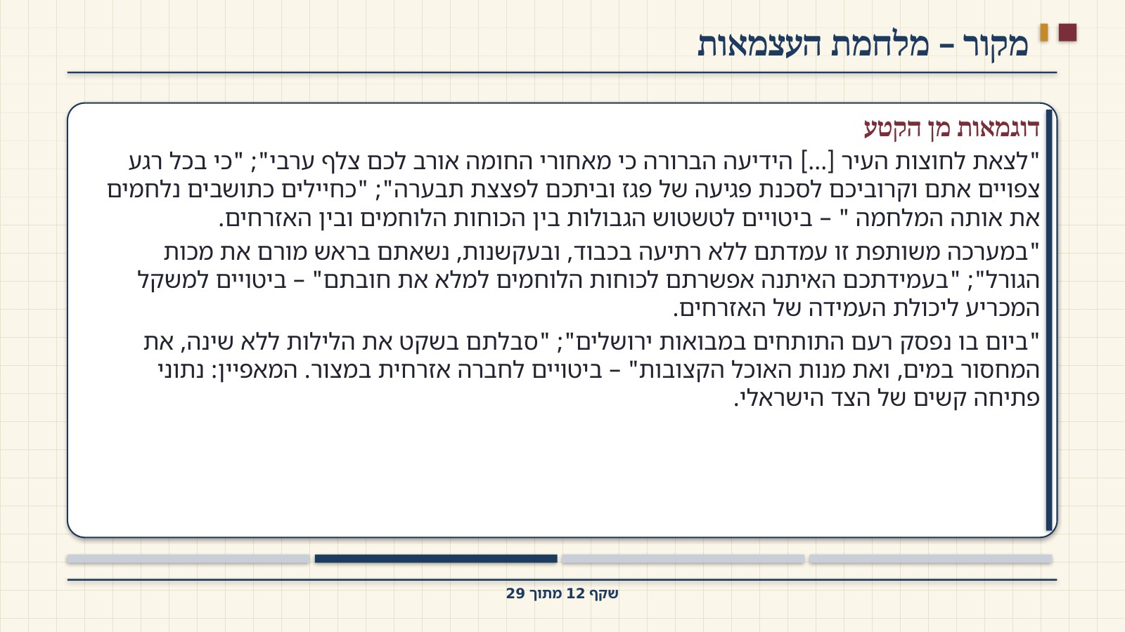 שקף 12: מקור – מלחמת העצמאות