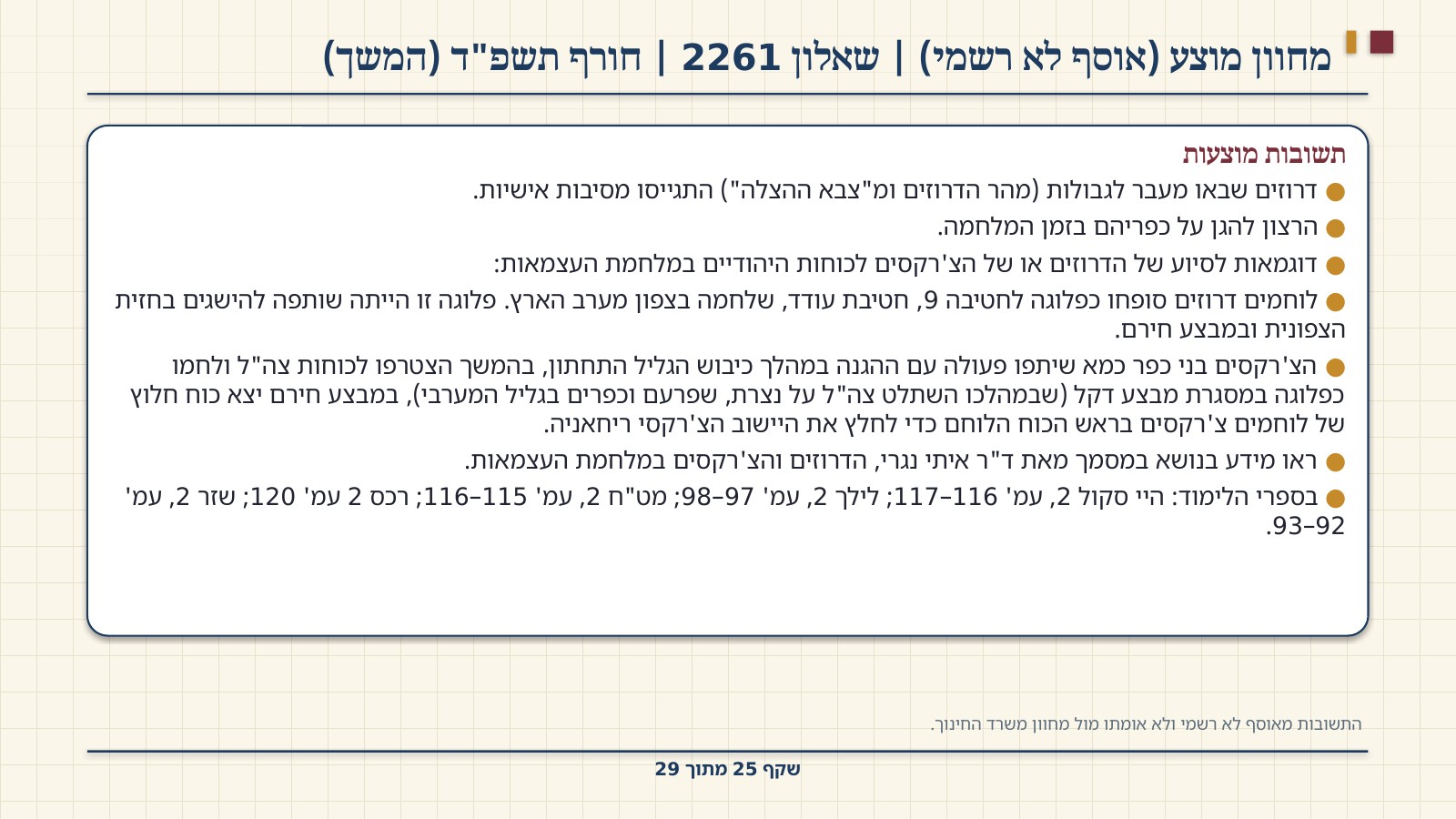 שקף 25: מחוון מוצע (אוסף לא רשמי) | שאלון 2261 | חורף תשפ"ד (המשך)