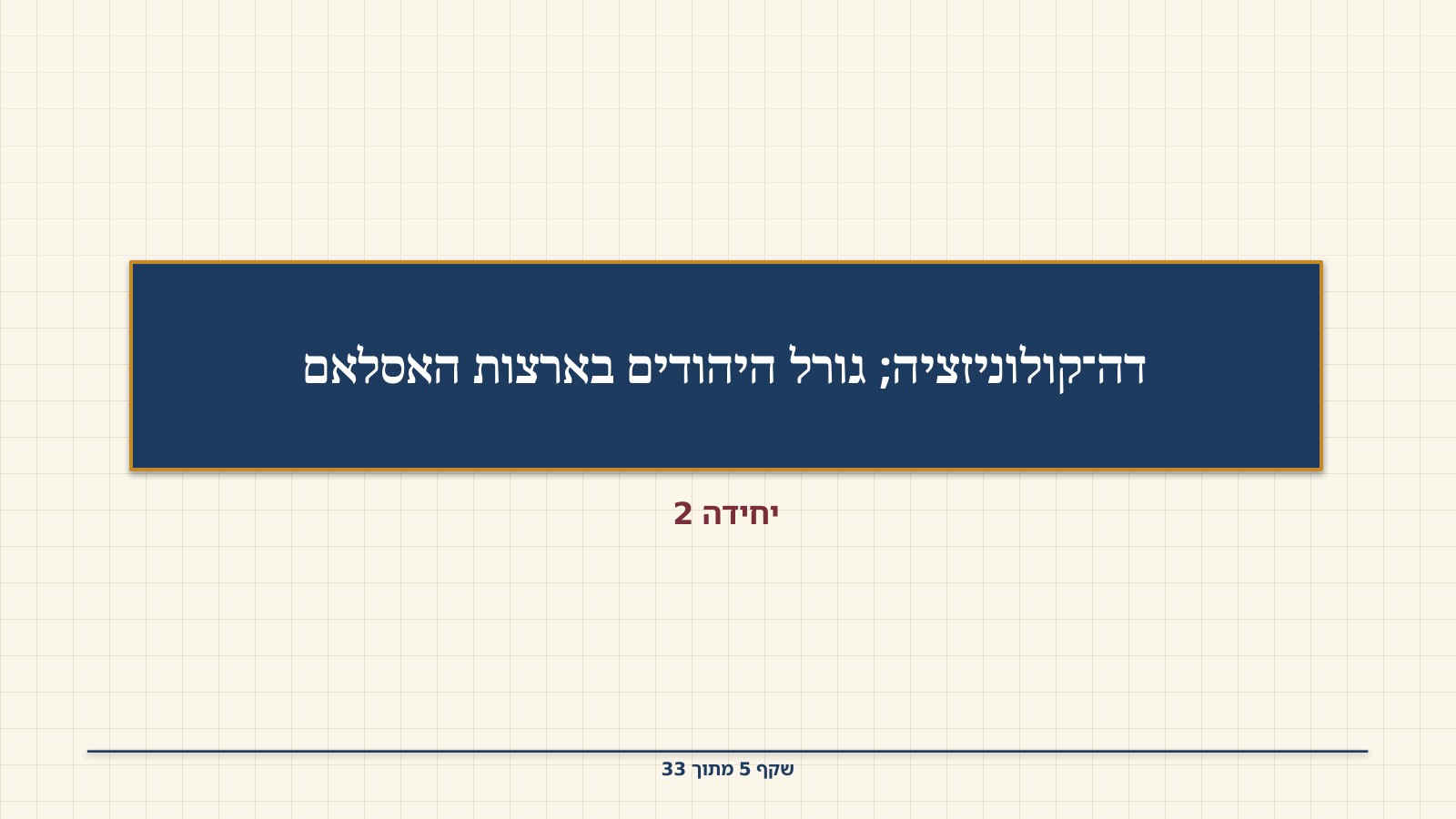 שקף 5: דה־קולוניזציה; גורל היהודים בארצות האסלאם
