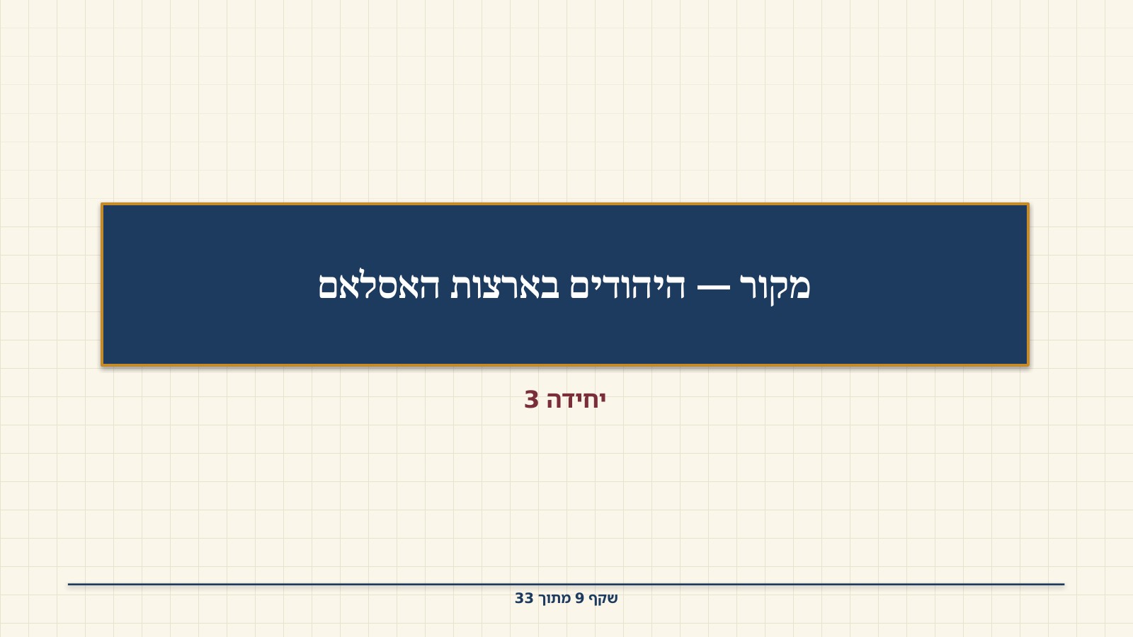 שקף 9: מקור — היהודים בארצות האסלאם
