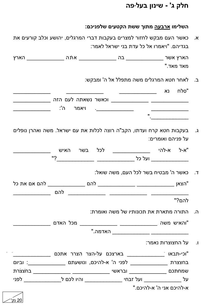 [ראמ"ה 2003] · חלק ג' – שינון בעל פה