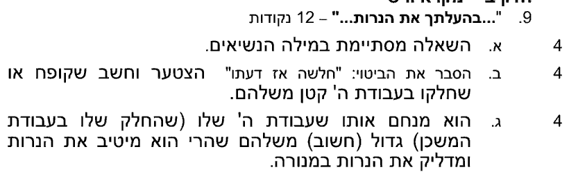 מחוון [ראמ"ה 2003] · שאלה 9