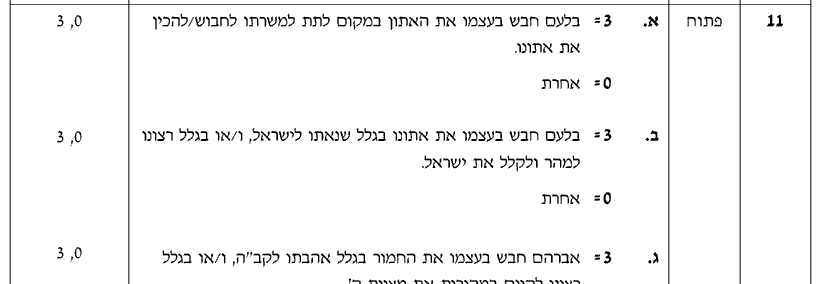 מחוון [ראמ"ה 2008] · שאלה 11