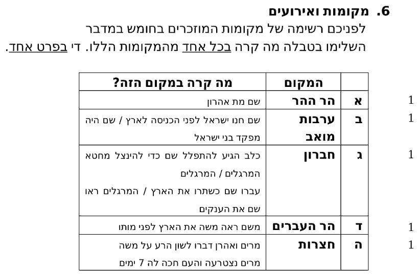 מחוון [ראמ"ה 2007] · שאלה 6