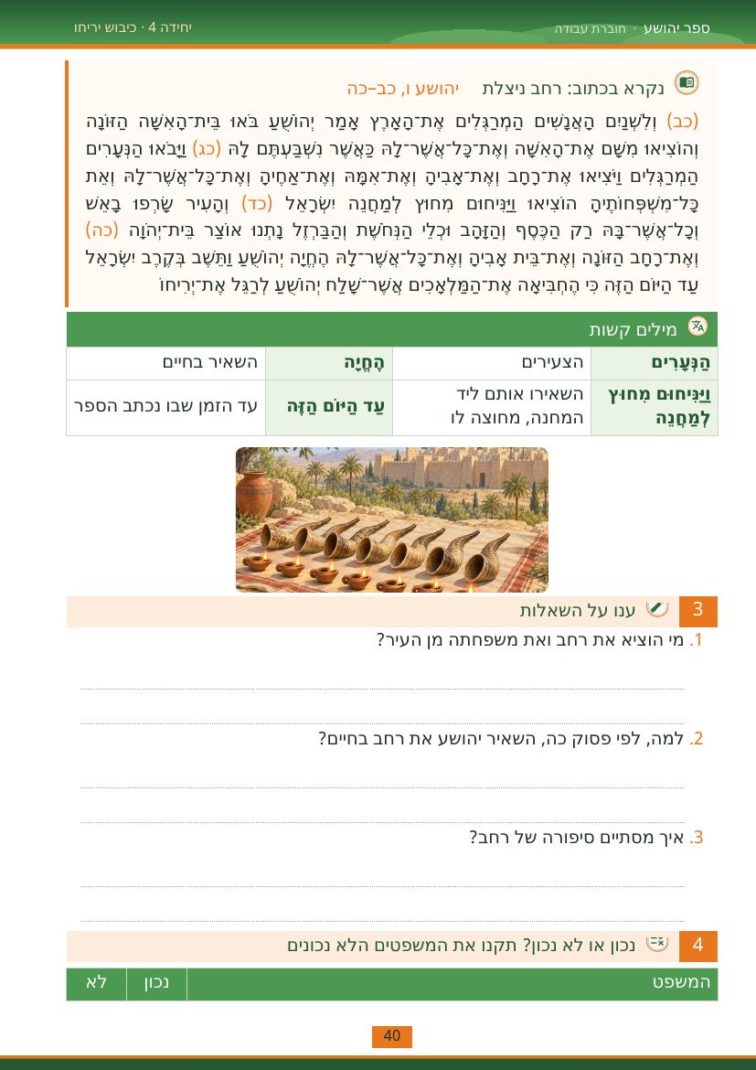 עמוד 40 מתוך החוברת