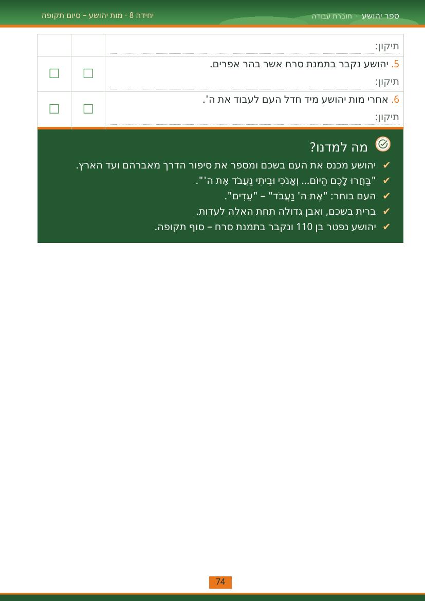 עמוד 74 מתוך החוברת